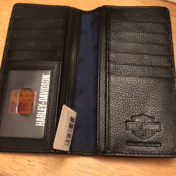 Harley Davidson Black Leather Rodeo Willie G Embossed Skull Long Wallet NWT - Picture 7 of 16